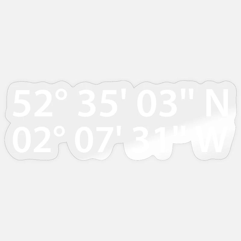 Coordonnées de Wolverhampton - Sticker taille S (10 x 10 cm) - brillant transparent