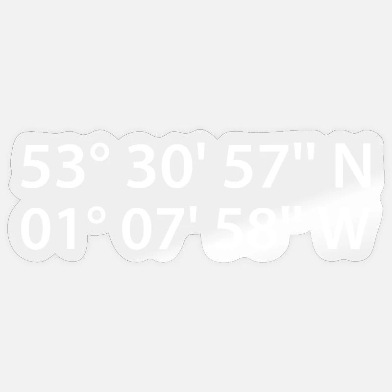 Coordonnées de Doncaster - Sticker taille S (10 x 10 cm) - brillant transparent