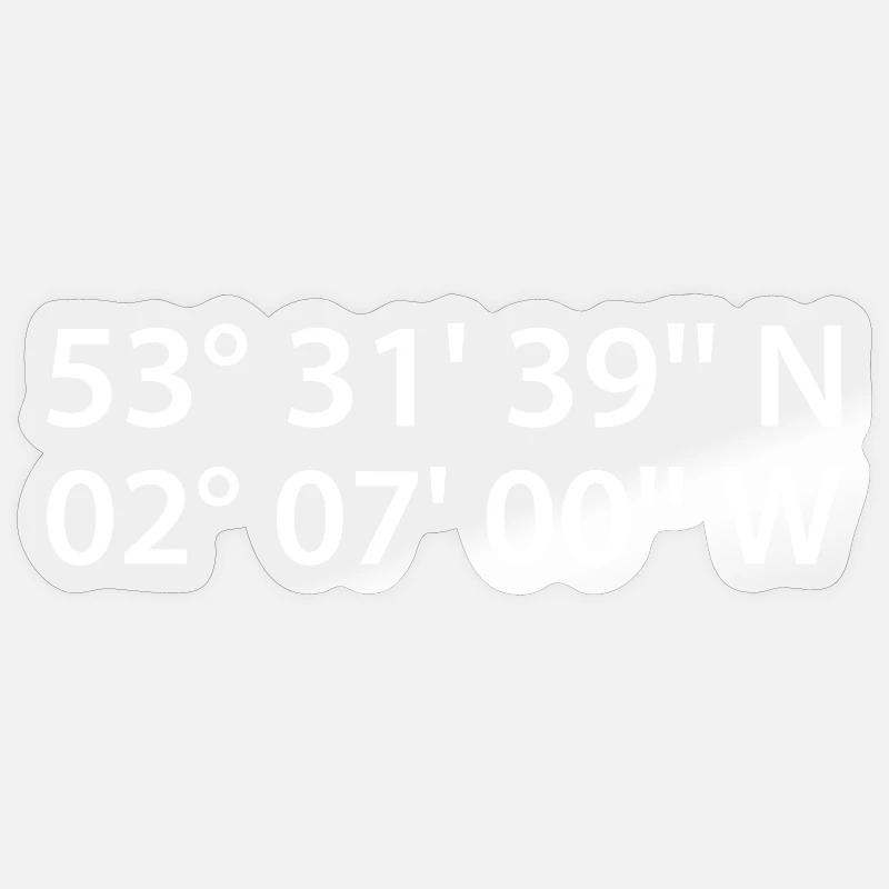 Coordonnées d’Oldham - Sticker taille S (10 x 10 cm) - brillant transparent