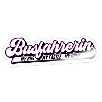 Busfahrerin | Farben änderbar - Sticker Größe S (10 x 10 cm) - Transparent glänzend - Vorne