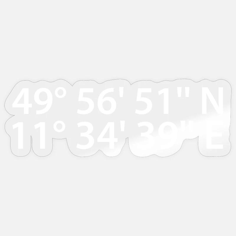 Bayreuth coordinates Sticker size S (10 x 10 cm)