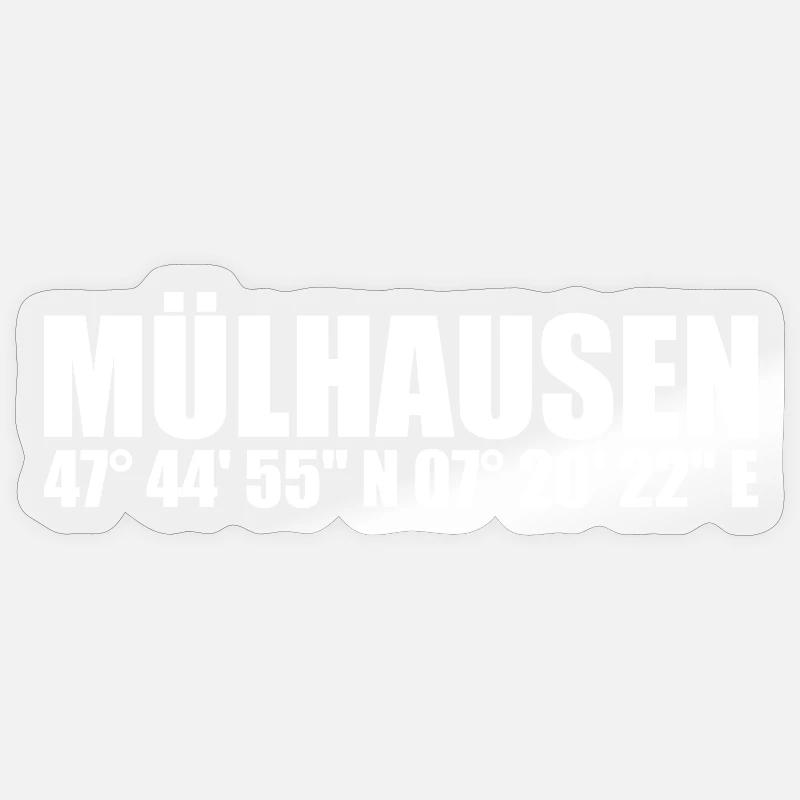 Mulhouse Coordinates - Sticker size S (10 x 10 cm) - transparent glossy