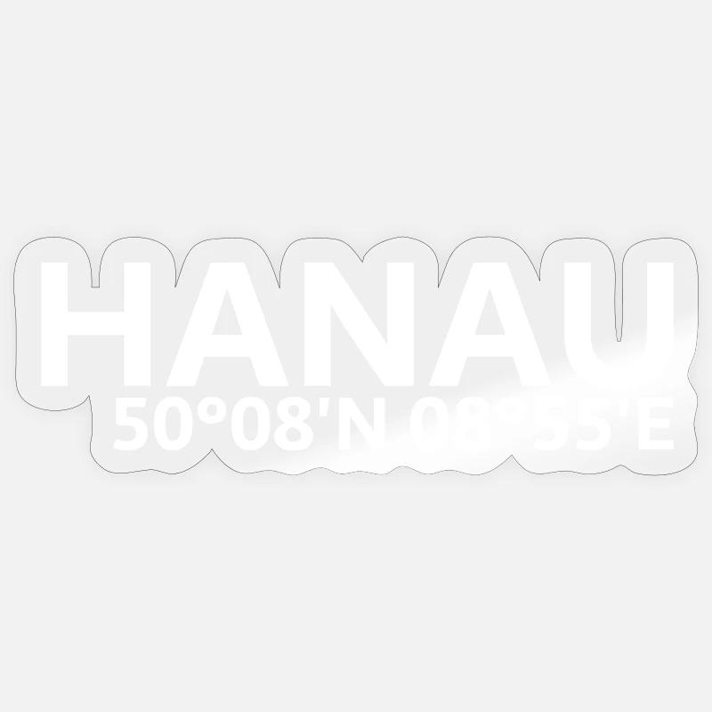 Coordonnées de Hanau - Sticker taille S (10 x 10 cm) - brillant transparent