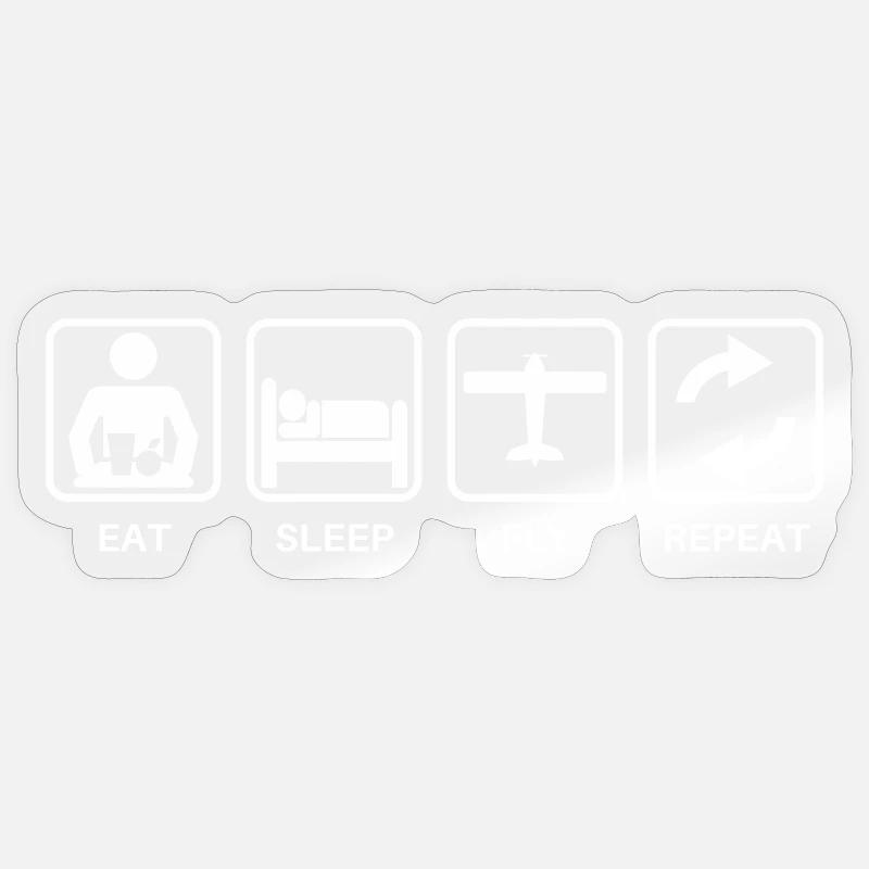 Eat sleap fly repeat - Sticker size S (10 x 10 cm) - transparent glossy