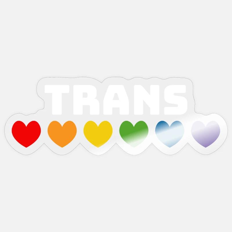 Rainbow heart trans white - Sticker size S (10 x 10 cm) - transparent glossy