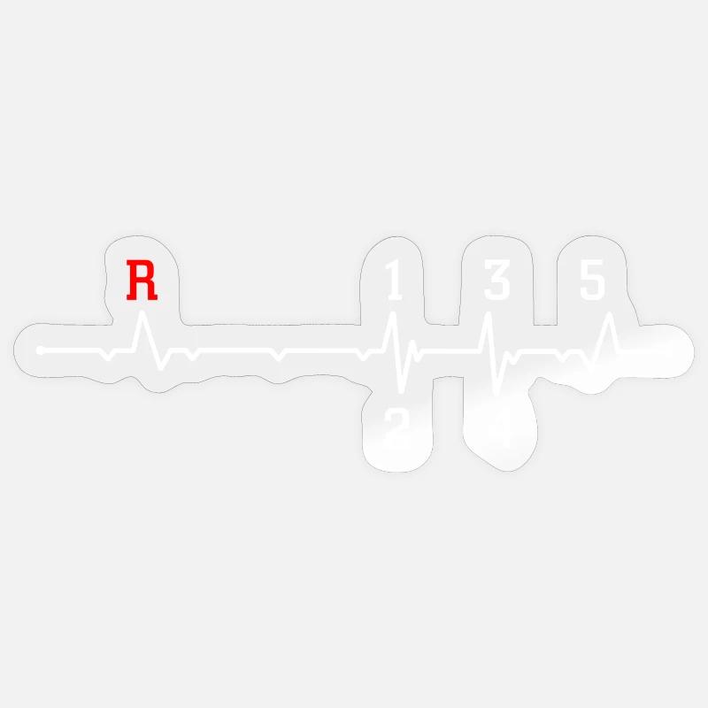R Pulse ECG Beat Design Sticker taille S (10 x 10 cm)