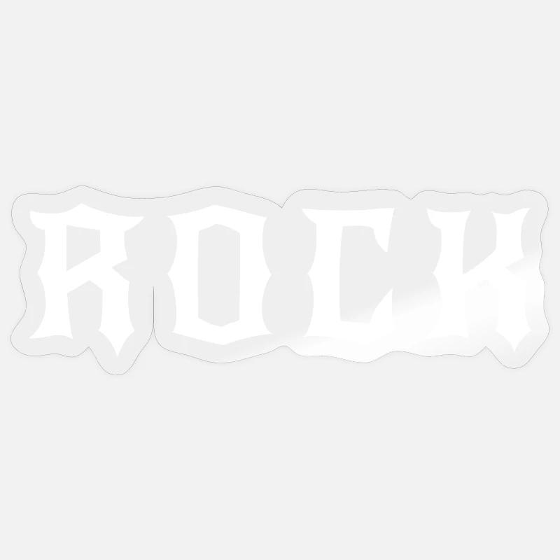ROCK - Sticker taille S (10 x 10 cm) - brillant transparent