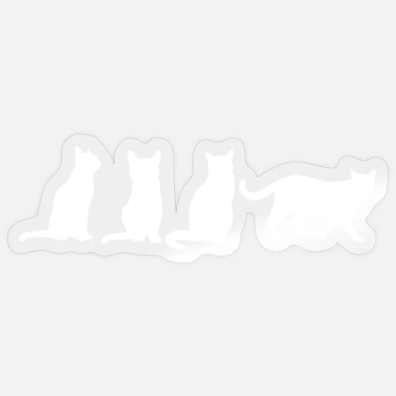 Drôles de chats - Sticker taille S (10 x 10 cm) - brillant transparent