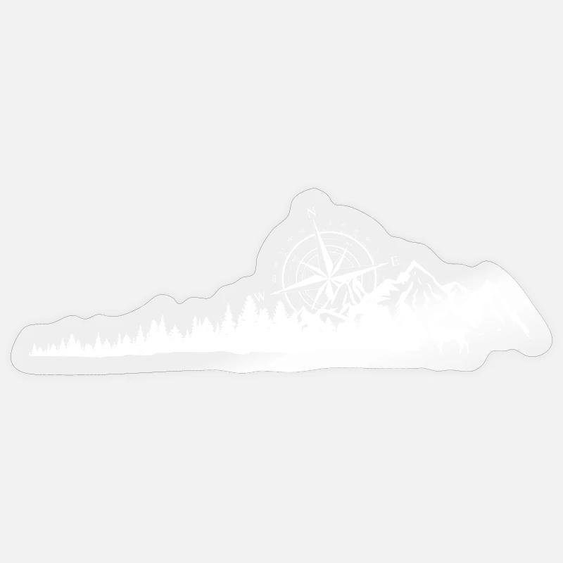 Compass Mountain Ridge Silhouette Sticker size S (10 x 10 cm)