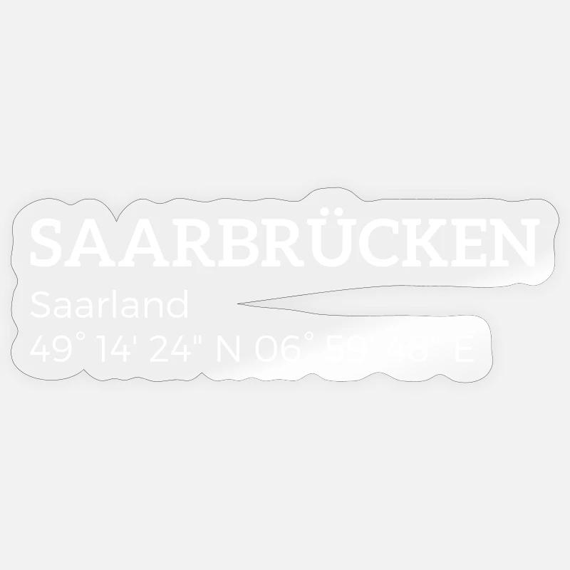 Saarbrücken Saarland coordinates Sticker size S (10 x 10 cm)