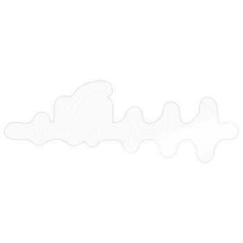 Heartbeat Springseil Silhouette - Sticker Größe S (10 x 10 cm) - Transparent glänzend - Vorne