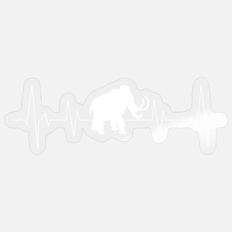 Mammut mit Herzschlag - Sticker Größe S (10 x 10 cm) - Transparent glänzend