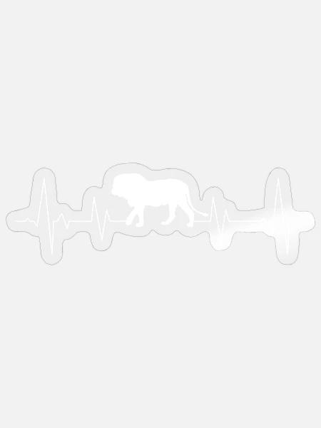 Löwe Herzschlag Design - Sticker Größe S (10 x 10 cm) - Transparent glänzend
