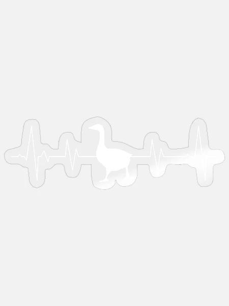 Gans mit Herzlinie - Sticker Größe S (10 x 10 cm) - Transparent glänzend