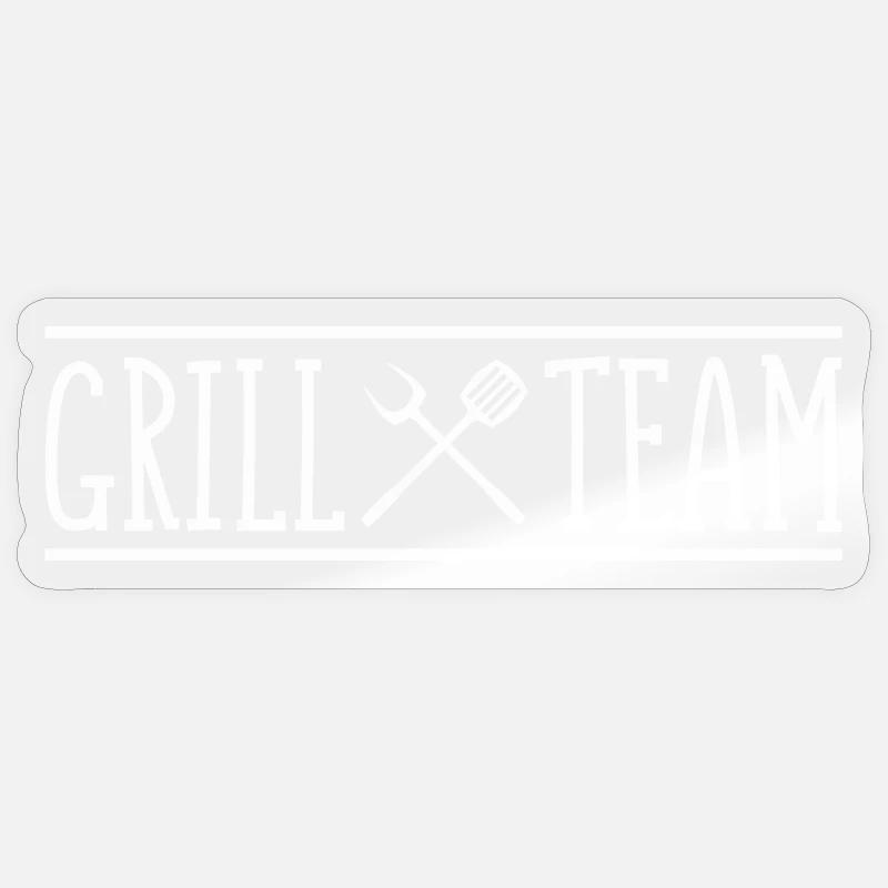 grill_team - Sticker Größe S (10 x 10 cm) - Transparent glänzend