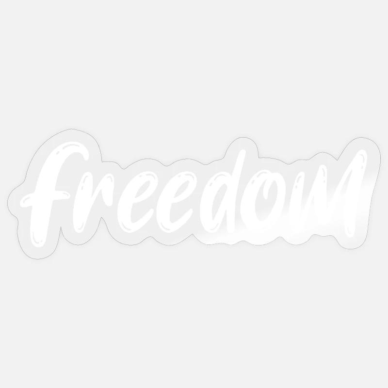 Freedom Brush Script Monochrome Statement - Sticker Größe S (10 x 10 cm) - Transparent glänzend