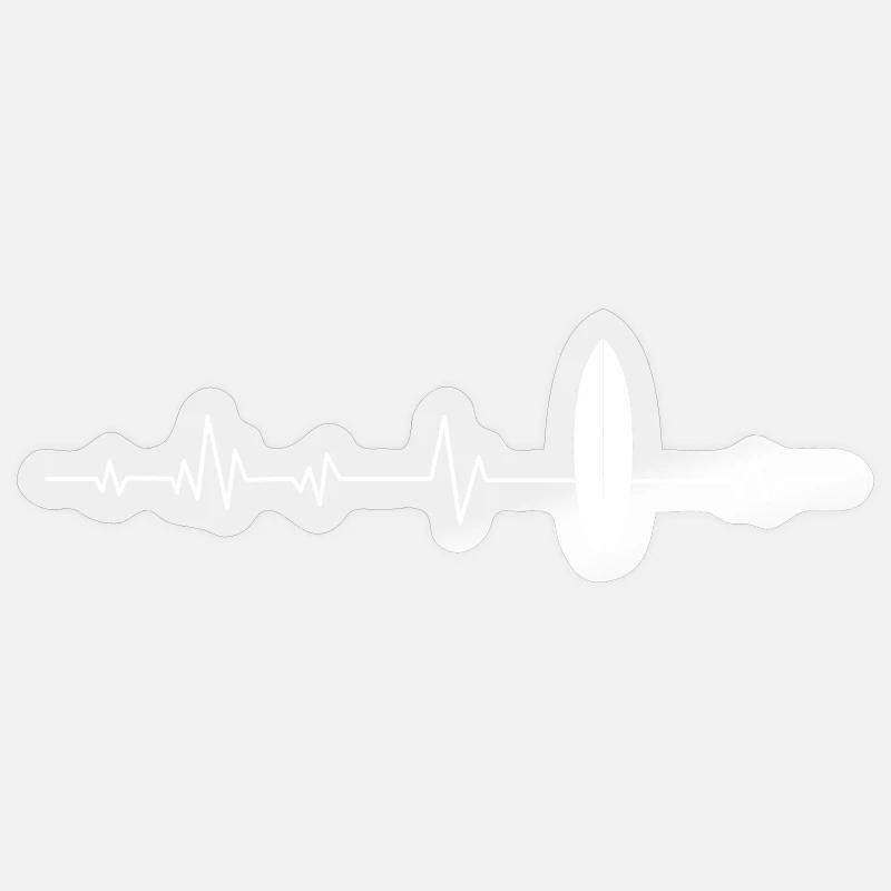 Surfboard Surfer - Sticker size S (10 x 10 cm) - transparent glossy