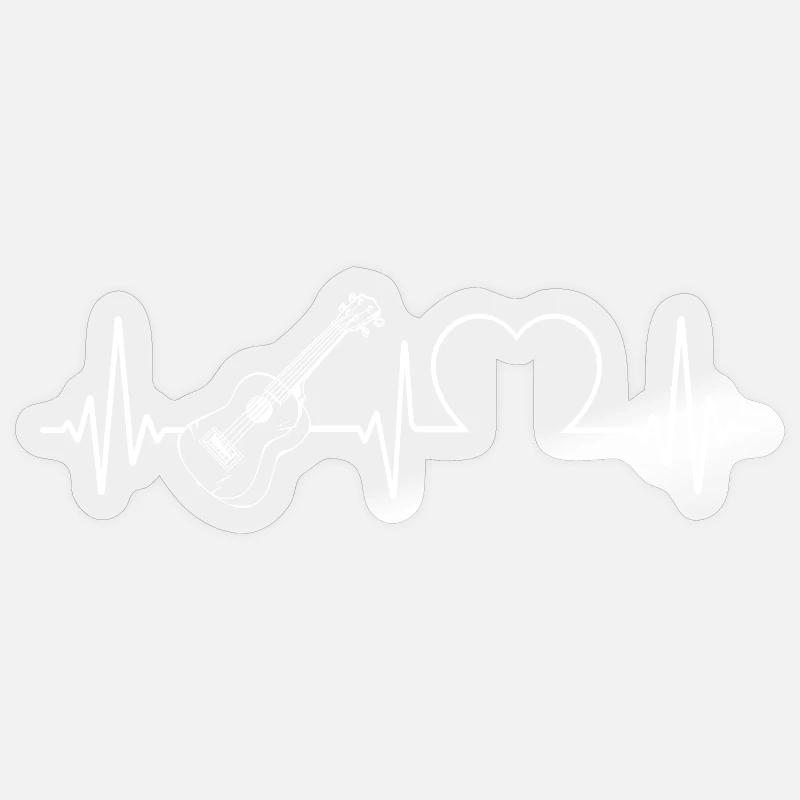 Hawaiian Ukulele Uke Heartbeat Sticker size S (10 x 10 cm)
