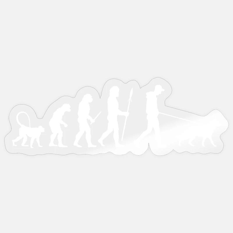 Évolution du berger allemand - Sticker taille S (10 x 10 cm) - brillant transparent