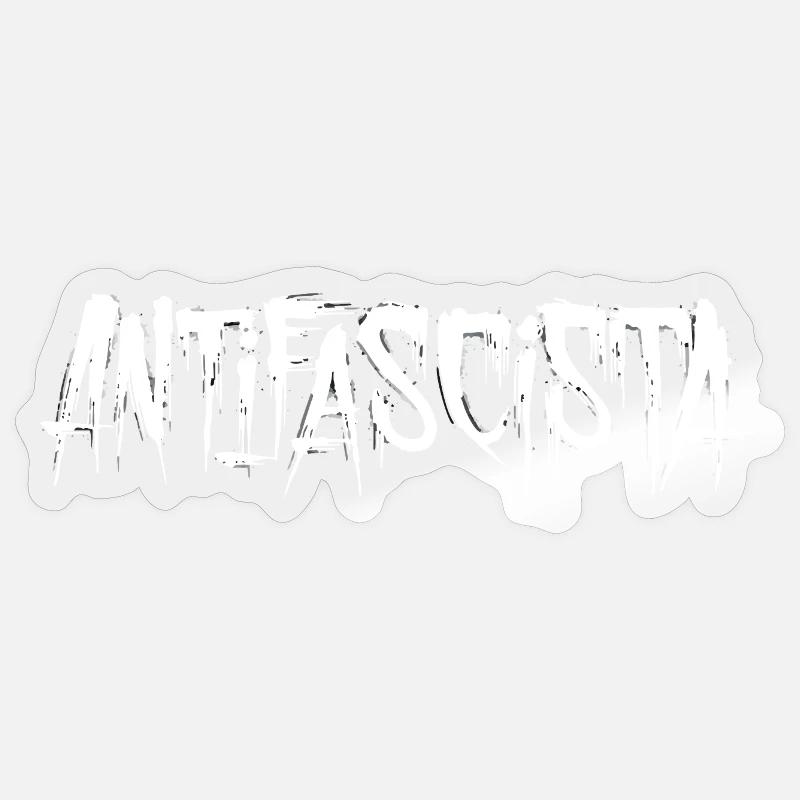 Lettrage antifasciste Graffiti Antifascisme - Sticker taille S (10 x 10 cm) - brillant transparent