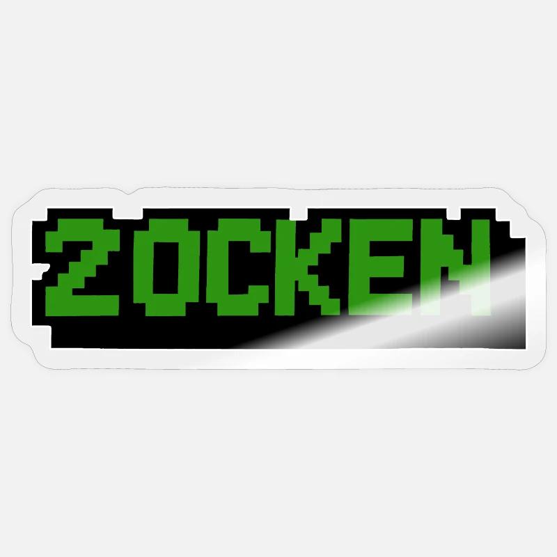 Lettering Zocken Retro Computer - Sticker size S (10 x 10 cm) - transparent glossy