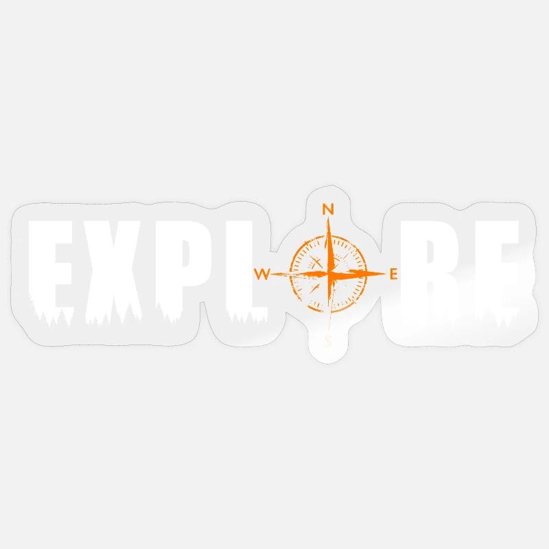 Explore Motiv mit einem Kompass - Sticker Größe S (10 x 10 cm) - Transparent glänzend