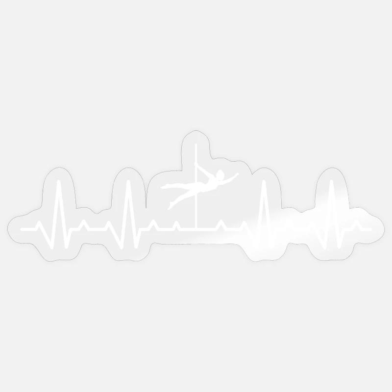 Herzschlag-Pole-Dance-Tänzer - Sticker Größe S (10 x 10 cm) - Transparent glänzend