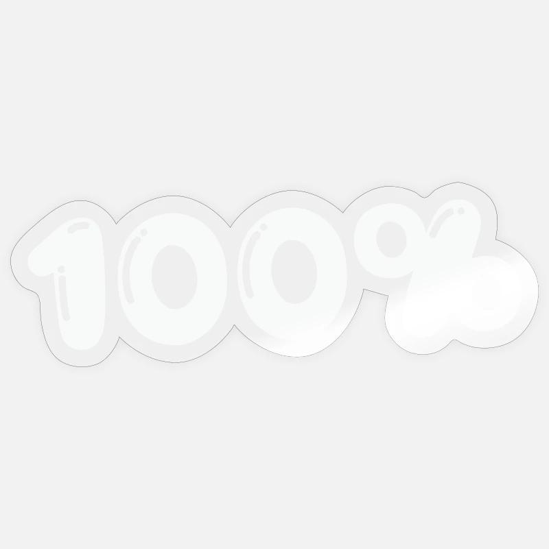 100% - Sticker taille S (10 x 10 cm) - brillant transparent
