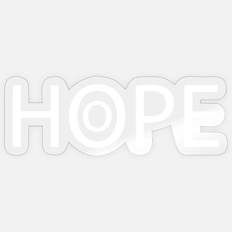 HOPE white - Sticker Größe S (10 x 10 cm) - Transparent glänzend
