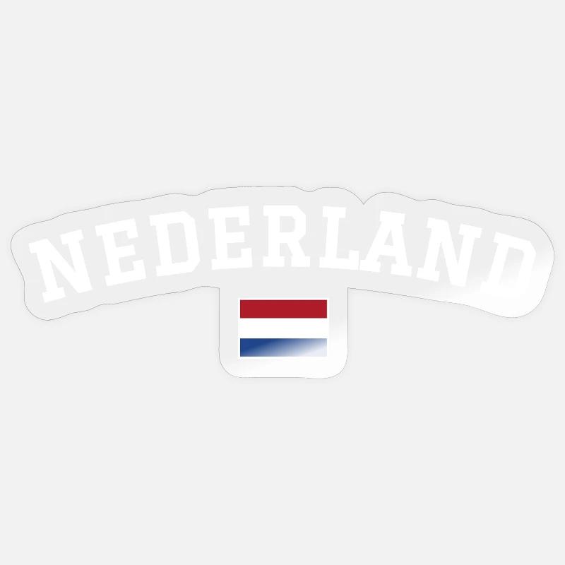Netherlands Flag Design White - Sticker size S (10 x 10 cm) - transparent glossy