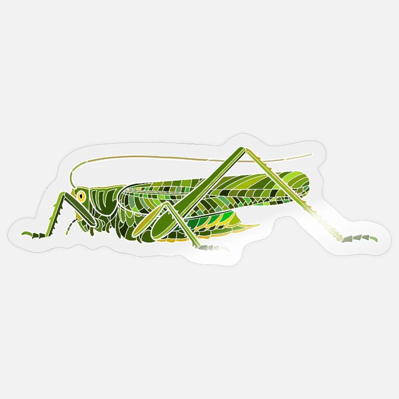 Grand cheval de foin vert - Sticker taille S (10 x 10 cm) - brillant transparent