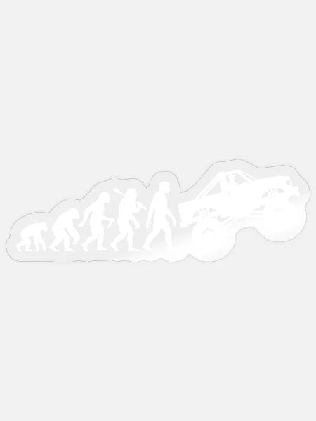 Lustige Monster Truck Evolution Motorsport - Sticker Größe S (10 x 10 cm) - Transparent glänzend