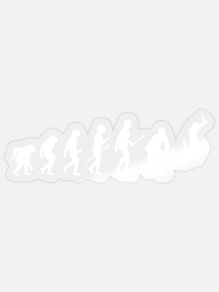 Judo Evolution Kampfsport Judoka Judo - Sticker Größe S (10 x 10 cm) - Transparent glänzend