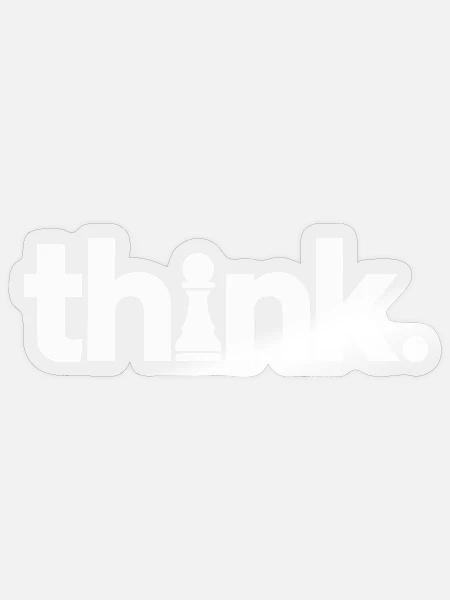 Schach Think - Sticker Größe S (10 x 10 cm) - Transparent glänzend