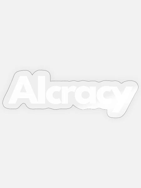 AIcracy_white_version - Sticker Größe S (10 x 10 cm) - Transparent glänzend