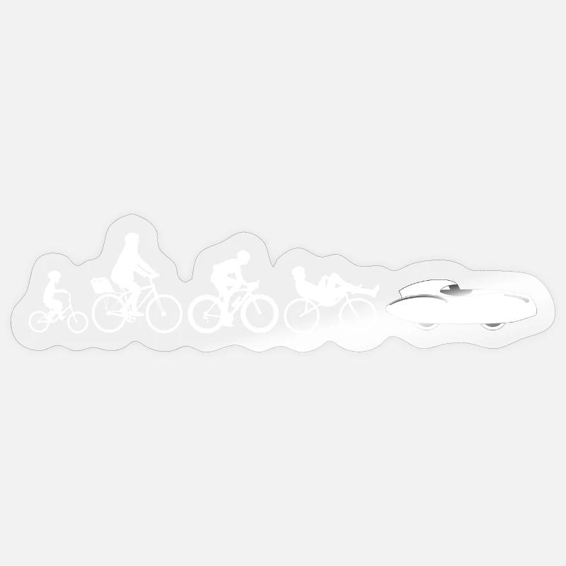 Fahrrad Evolution weiß Quattrovelo - Sticker Größe S (10 x 10 cm) - Transparent glänzend