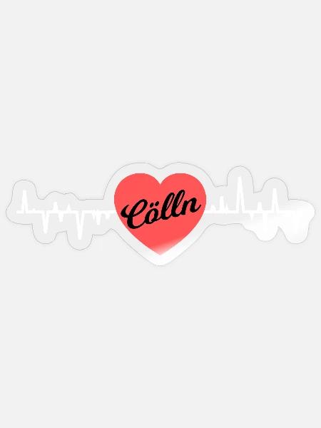Kölner Herzschlag - Sticker Größe S (10 x 10 cm) - Transparent glänzend