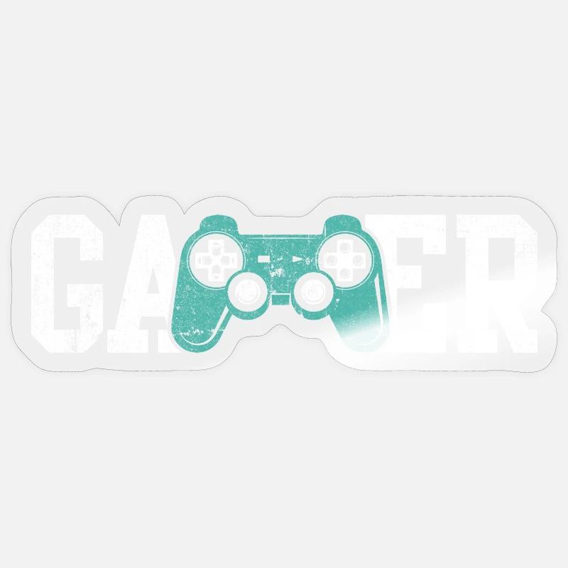 Gamer Glyphs Controller T-Shirt - Sticker Größe S (10 x 10 cm) - Transparent glänzend