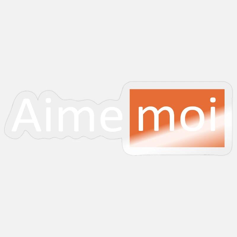 AIME MOI - Sticker taille S (10 x 10 cm) - brillant transparent