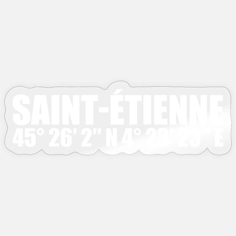 Saint-Étienne Coordinates - Sticker size S (10 x 10 cm) - transparent glossy