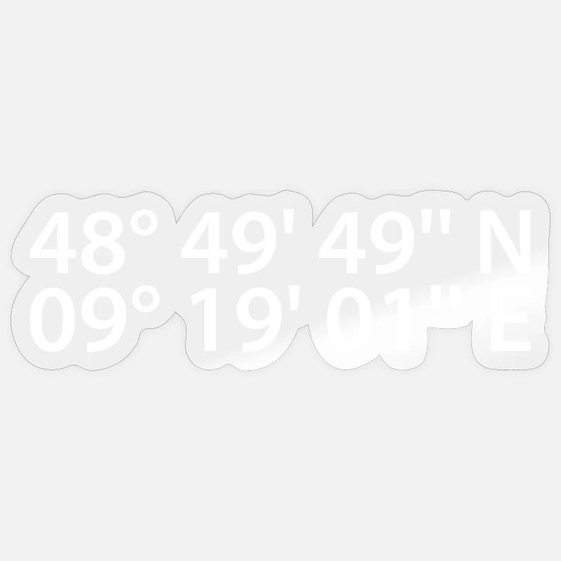 Waiblingen coordinates - Sticker size S (10 x 10 cm) - transparent glossy