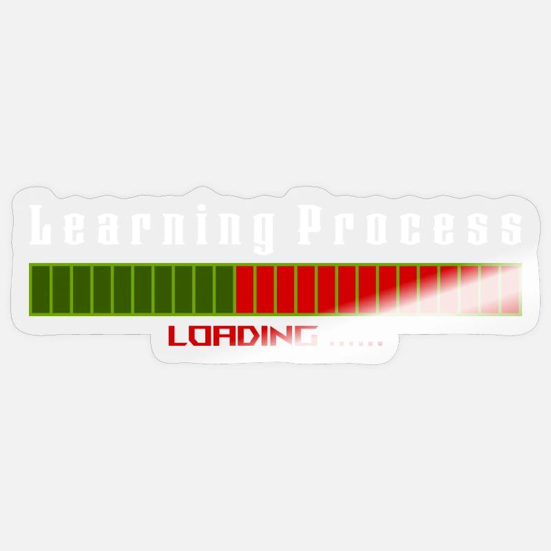 Learning Process Loading black shirt Sticker size S (10 x 10 cm)