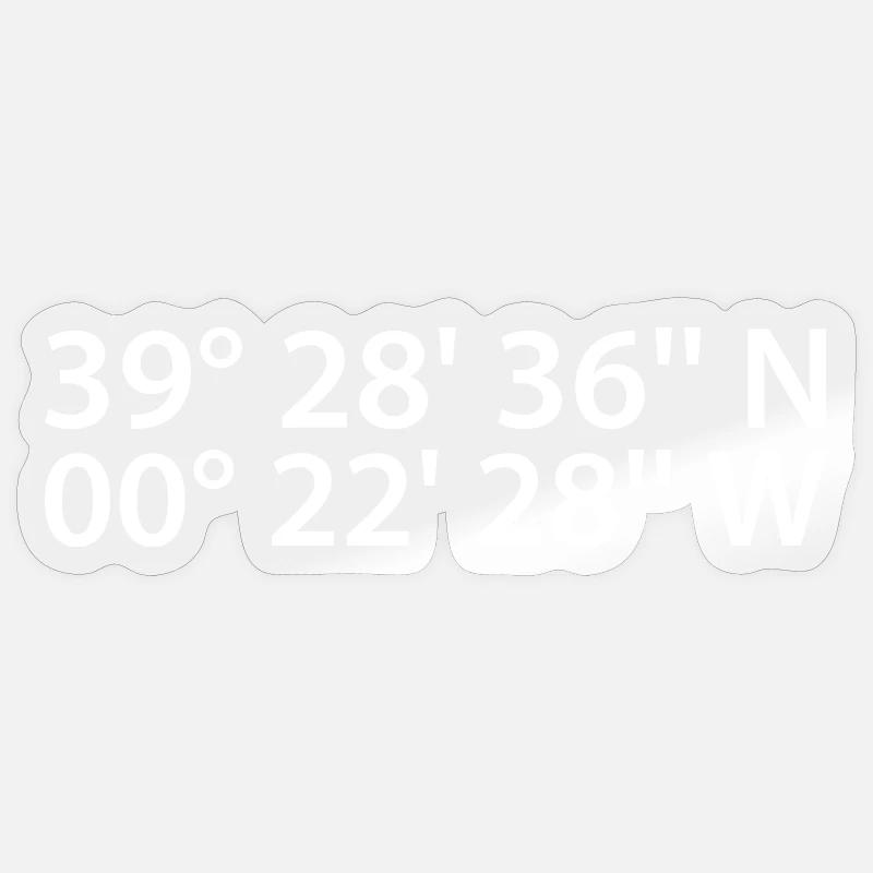 Coordonnées de Valence - Sticker taille S (10 x 10 cm) - brillant transparent