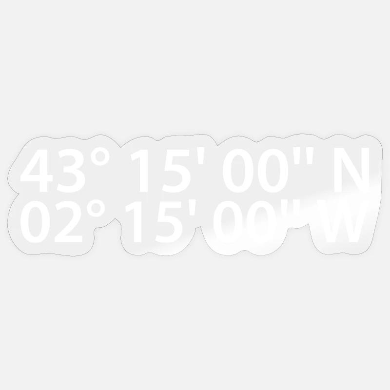 Coordonnées de Bilbao - Sticker taille S (10 x 10 cm) - brillant transparent