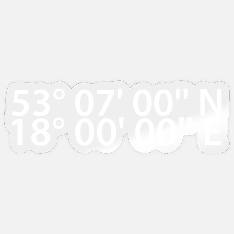 Coordonnées de Bydgoszcz - Sticker taille S (10 x 10 cm) - brillant transparent