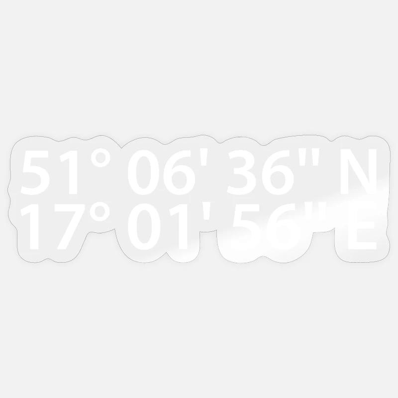 Wroclaw Coordinates Sticker size S (10 x 10 cm)