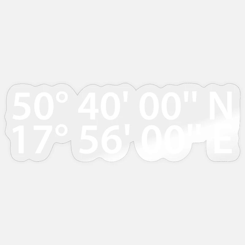 Coordonnées Opole - Sticker taille S (10 x 10 cm) - brillant transparent