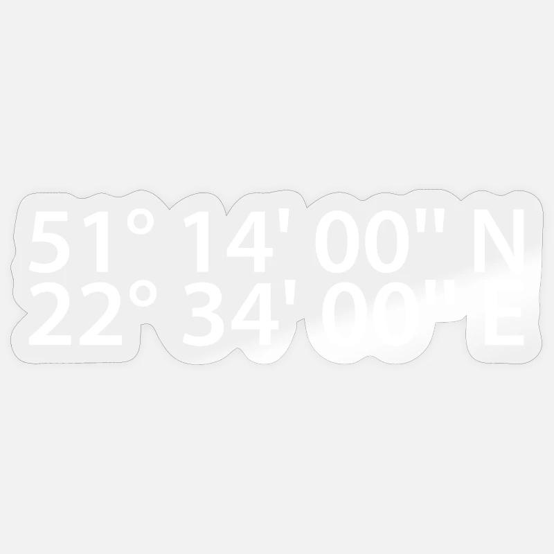 Lublin coordinates Sticker size S (10 x 10 cm)