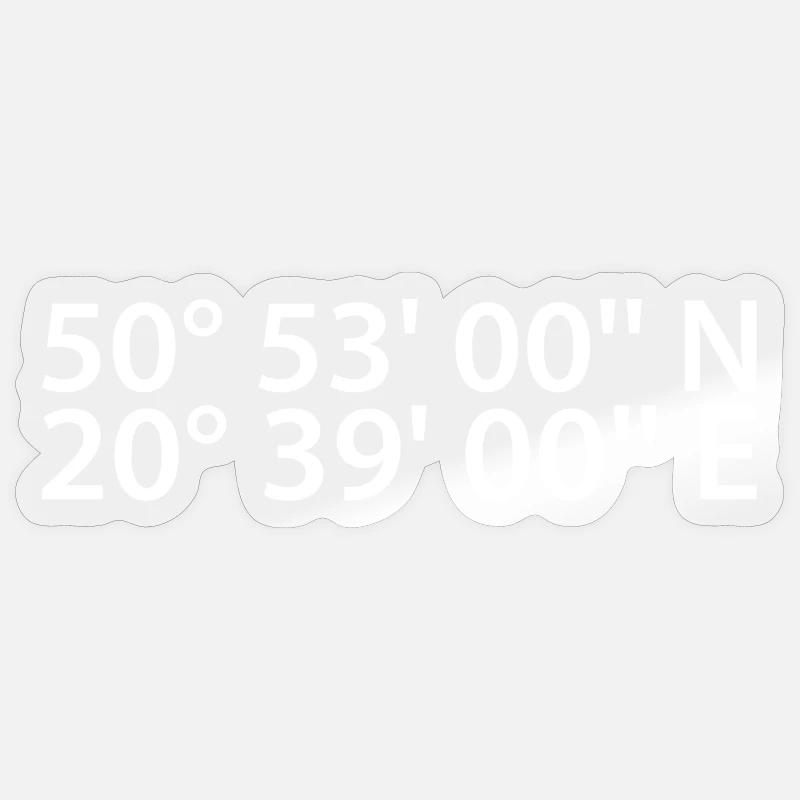 Coordonnées de Kielce - Sticker taille S (10 x 10 cm) - brillant transparent