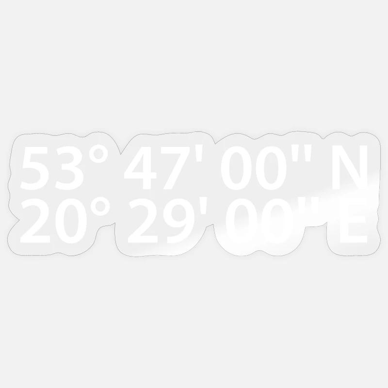 Olsztyn coordinates Sticker size S (10 x 10 cm)